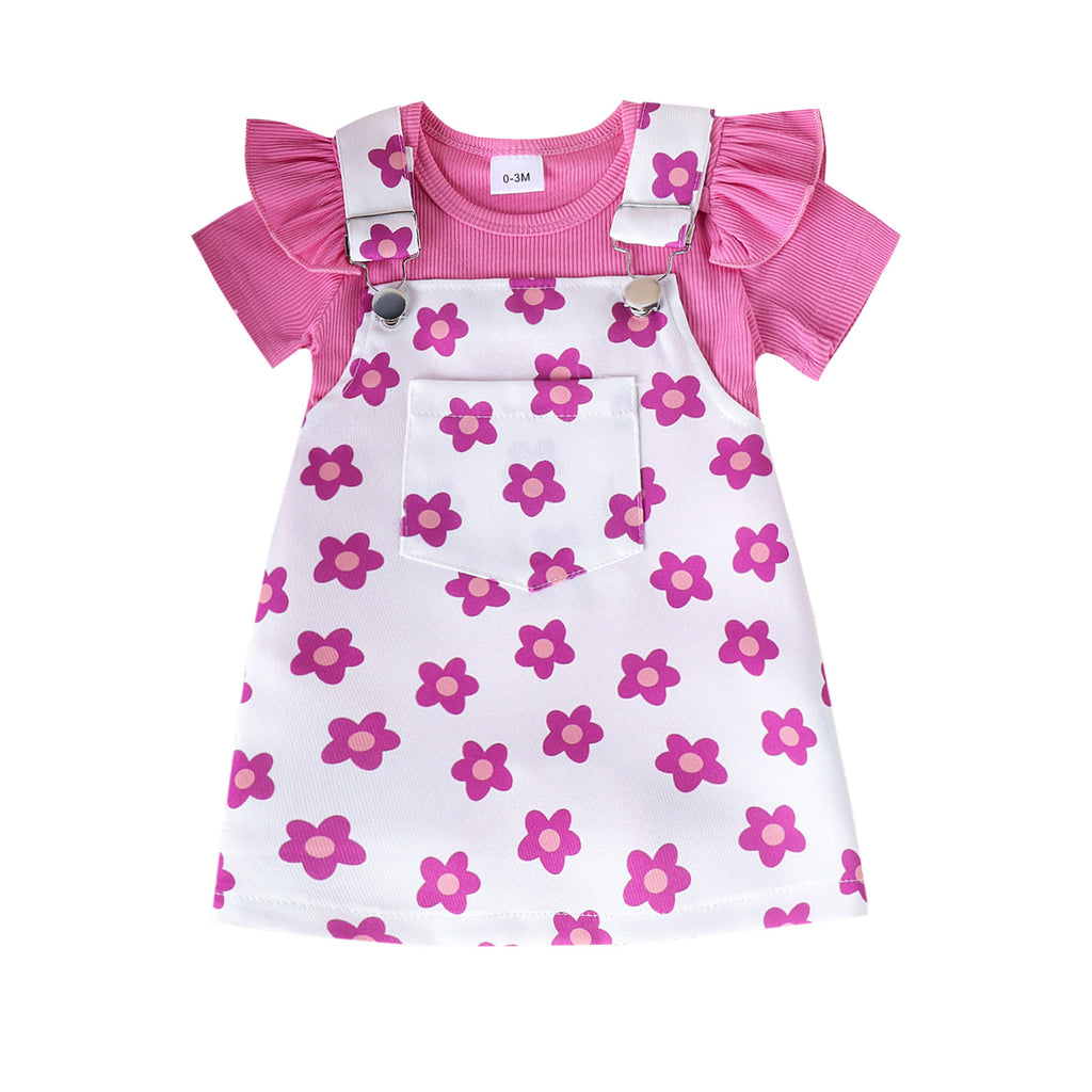 Conjunto de Ropa para Bebé con Mangas con Volantes y Estampado — Elegante y Suave