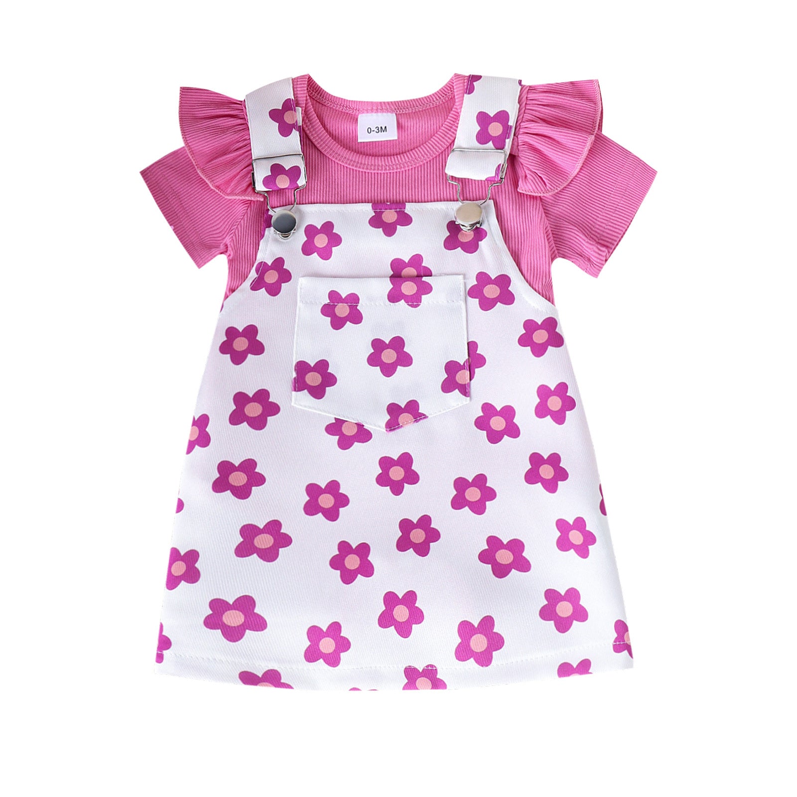 Conjunto de Ropa para Bebé con Mangas con Volantes y Estampado — Elegante y Suave