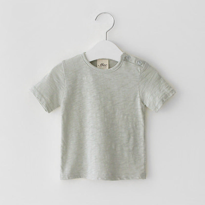 Camiseta Transpirable de Manga Corta para Niños — Algodón 100% Cuello Redondo