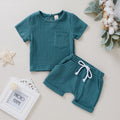 Conjunto de Dos Piezas de Manga Corta y Pantalón Corto de Algodón para Niños