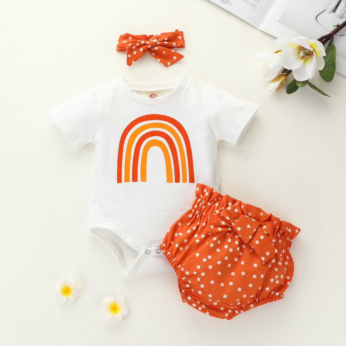 Mono Arcoíris para Niña 3 Piezas Algodón