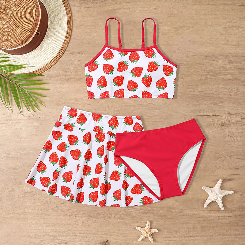 Traje de Baño Tres Piezas para Niñas — Bañador Infantil
