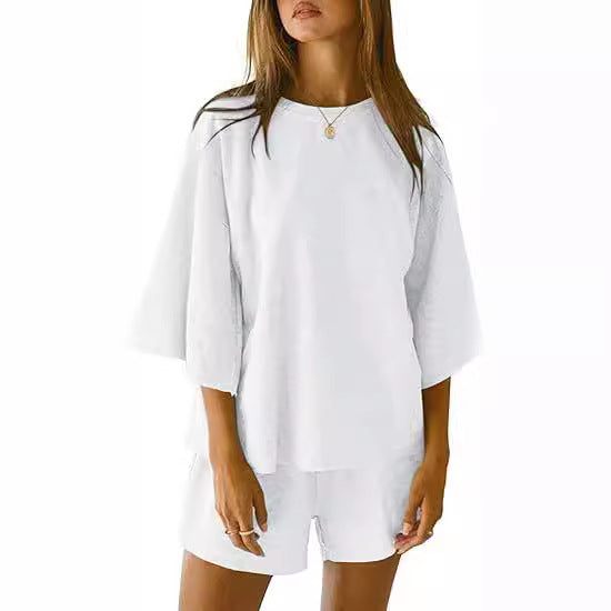 Conjunto casual de moda para mujer con shorts de cintura elástica
