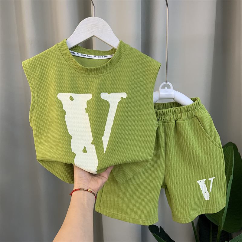 Conjunto de Niño: Camiseta sin Mangas y Pantalón Corto — Estilo Coreano Verano