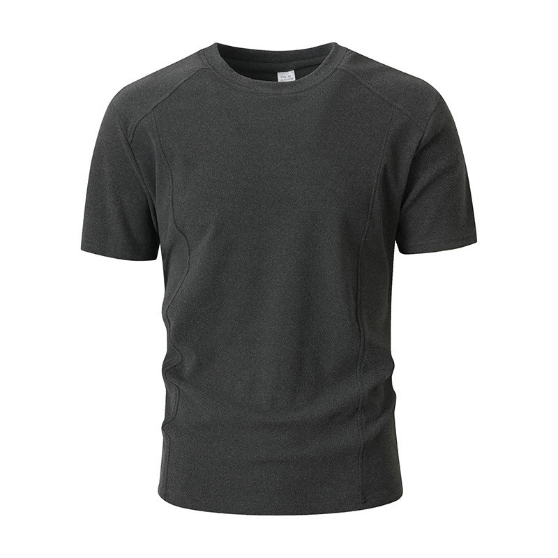 Camiseta Manga Corta Hombre Color Liso — Poliéster Slim Fit
