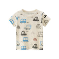 Camiseta de Manga Corta con Estampado de Coches para Niños — Estilo Coreano