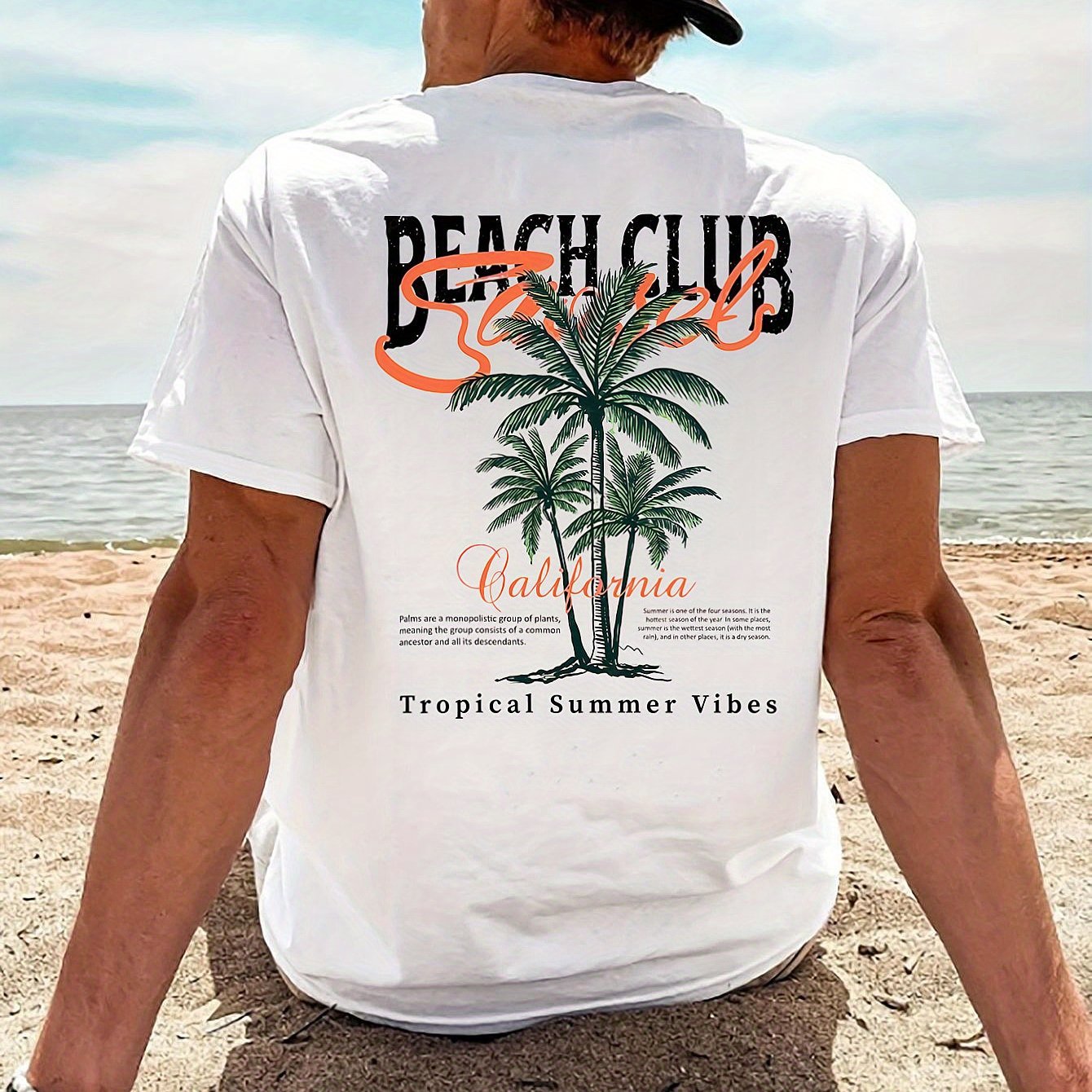 Camiseta de hombre con estampado de club de playa.