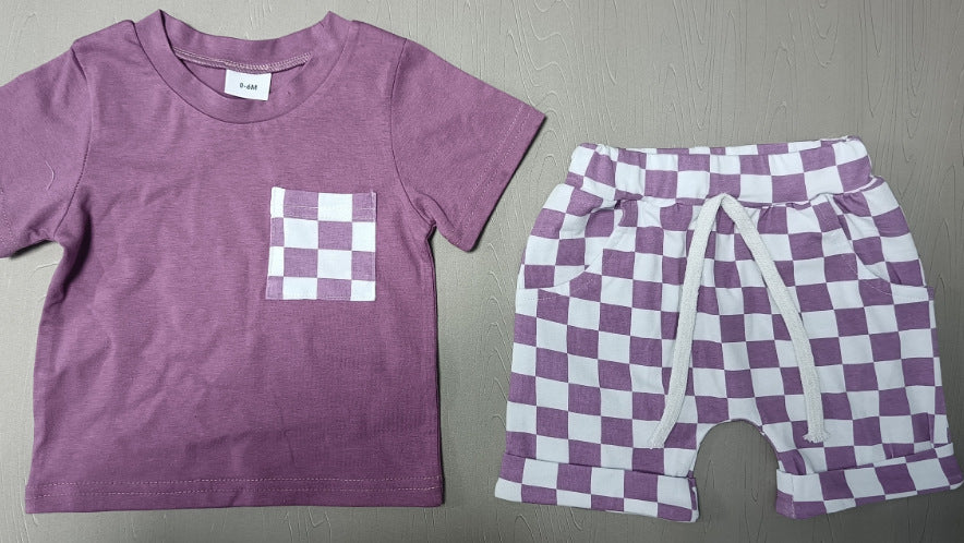Conjunto Informal de Pantalón Corto a Cuadros para Bebé — Estilo Casual desde Pequeñito