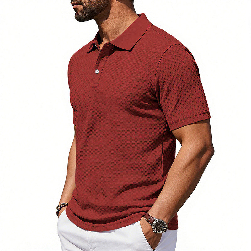 Polo de cuadros para hombre, transpirable