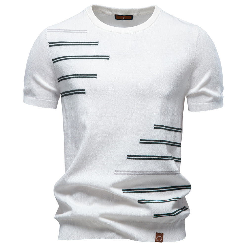 Camiseta de punto de manga corta para hombre, 100% algodón.