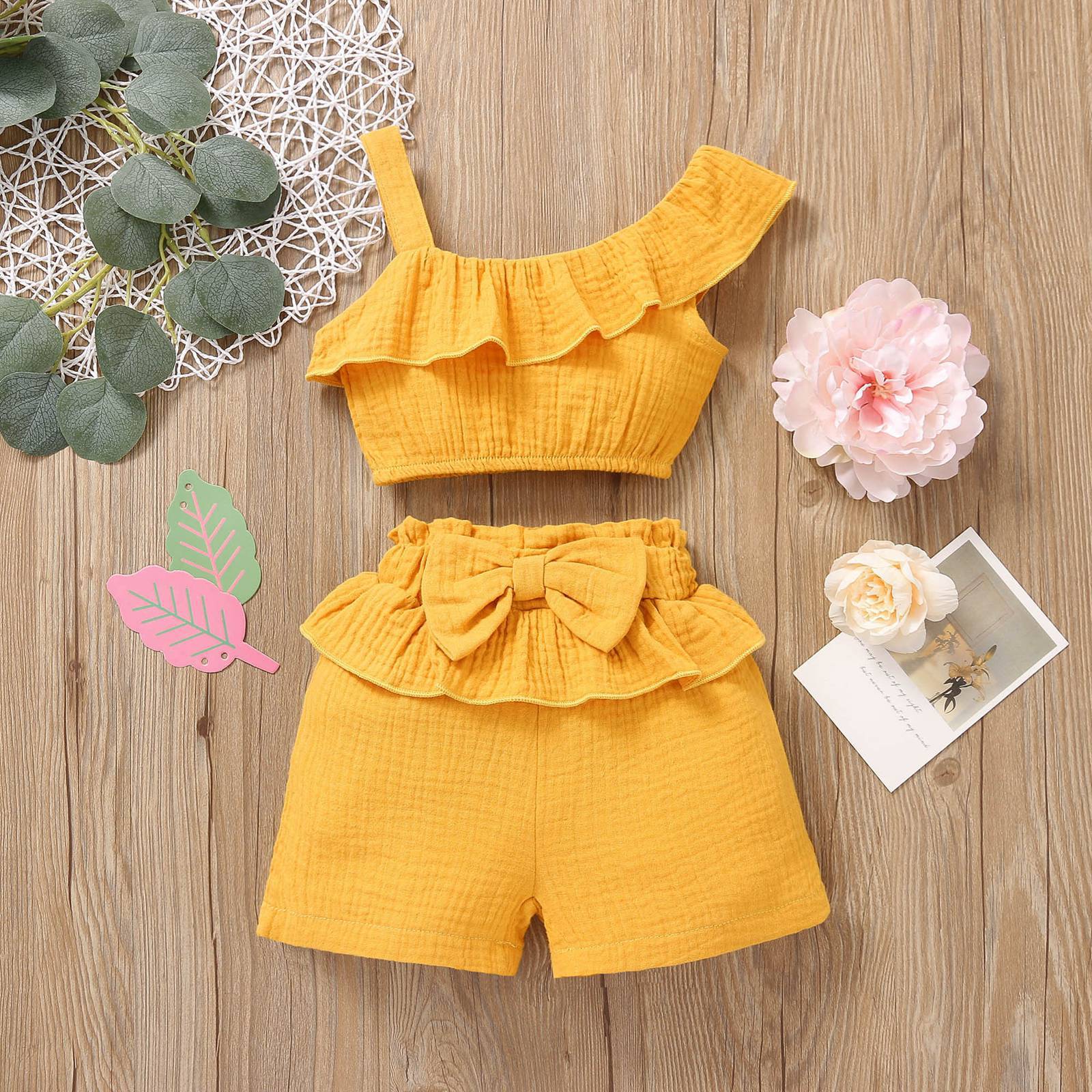 Traje Bandolera Color Liso para Bebé Niña — Algodón