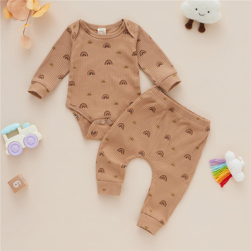 Conjunto de Algodón para Bebé Estampado Arcoíris