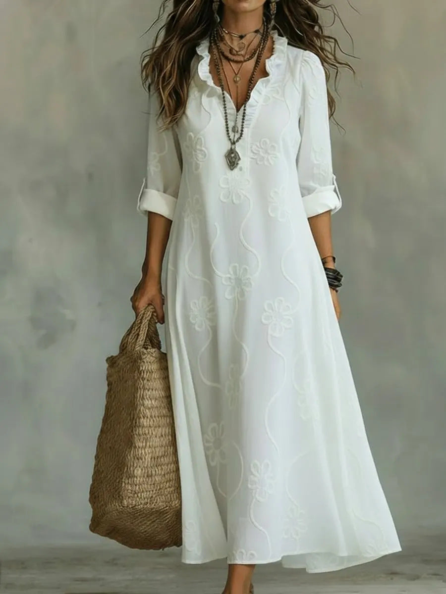Vestido bata informal holgado estampado