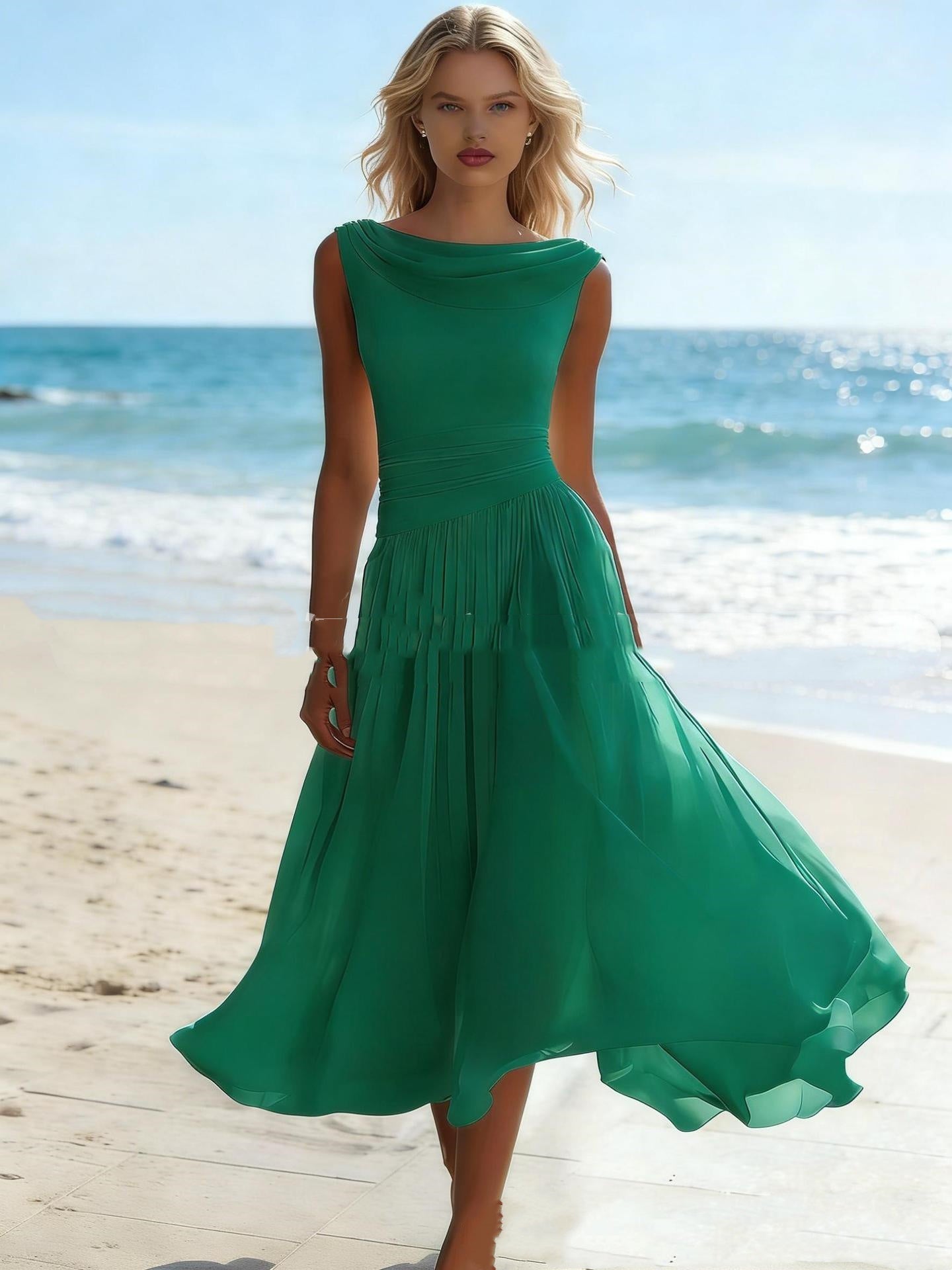 Vestido de gasa fluido estilo resort