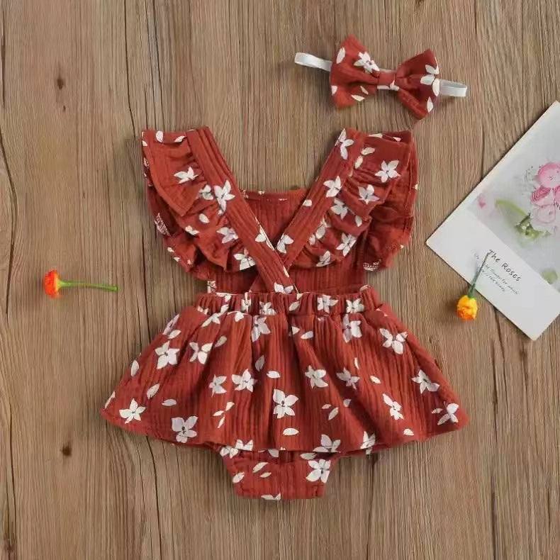 Pelele para Niña con Estampado y Lazo — Algodón Bebé