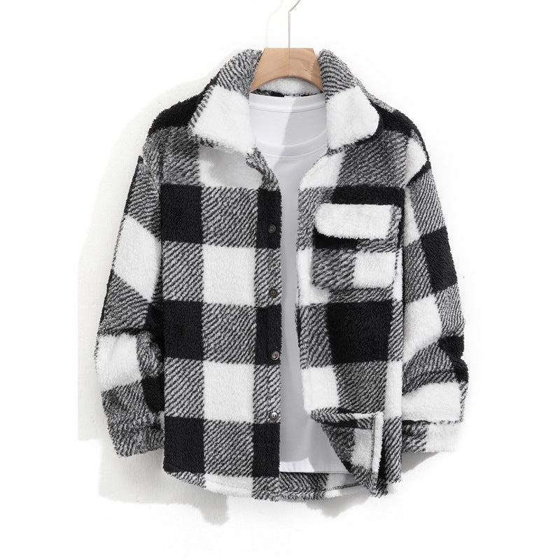 Chaqueta de forro polar gruesa, informal y versátil para hombre.