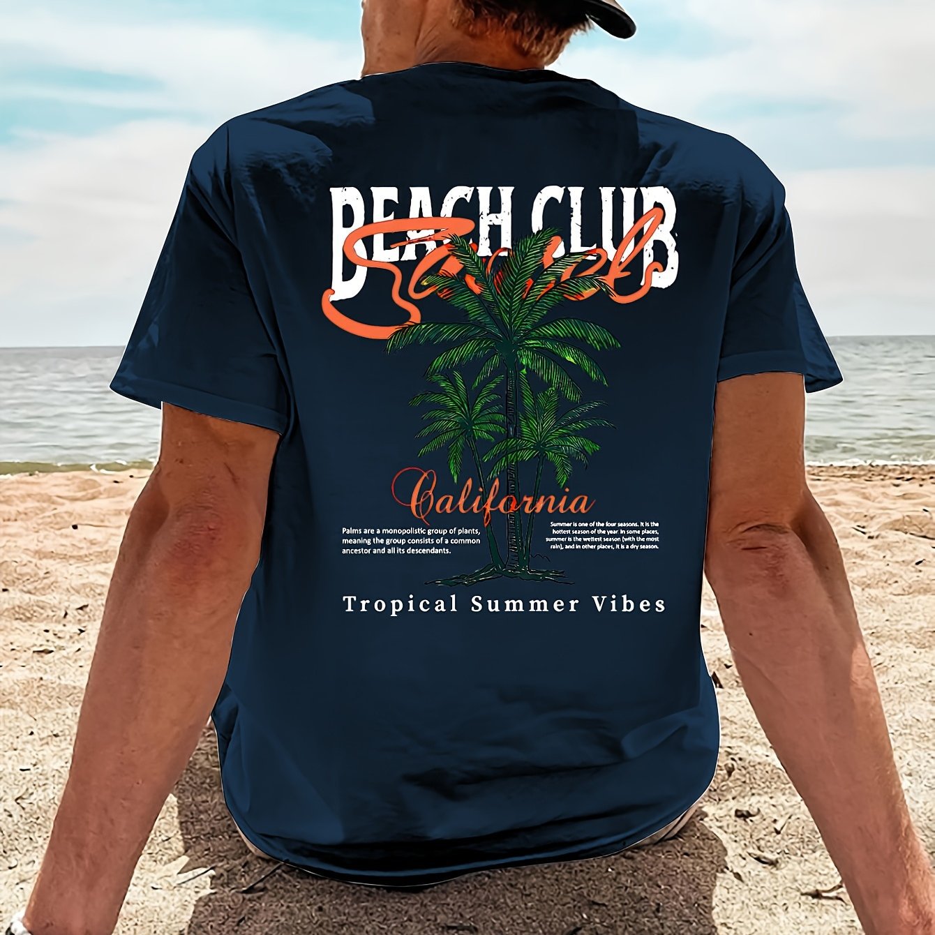Camiseta de hombre con estampado de club de playa.