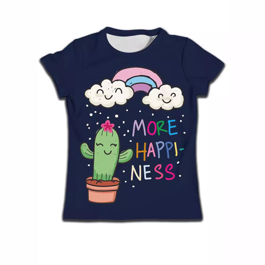 Camiseta Infantil con Estampado de Dibujo — Algodón Niños