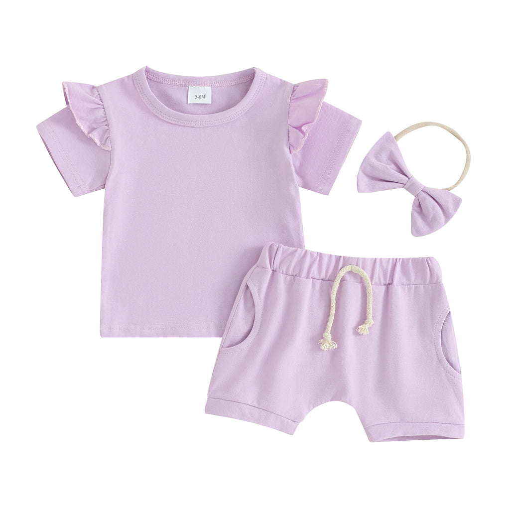 Conjunto de Lino de 3 Piezas para Niña — Natural y Fresco Verano