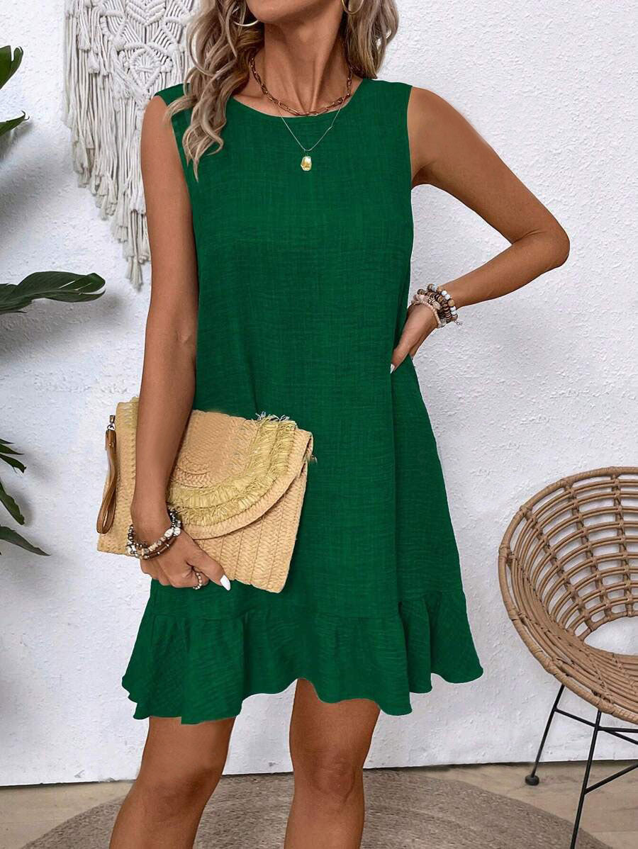 Vestido holgado informal estilo swing tipo camiseta para mujer
