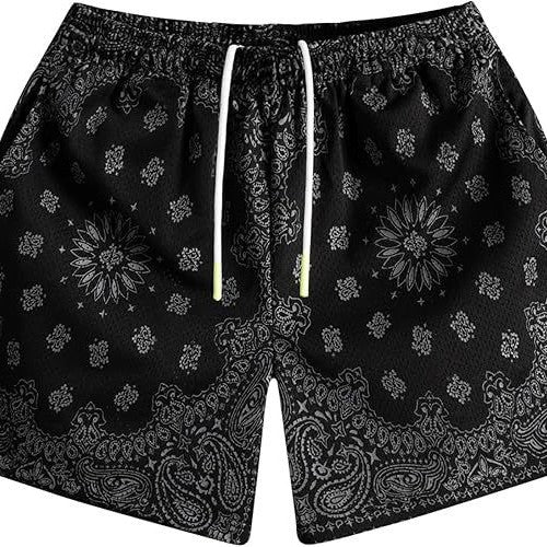 Pantalones cortos deportivos transpirables de malla para hombre