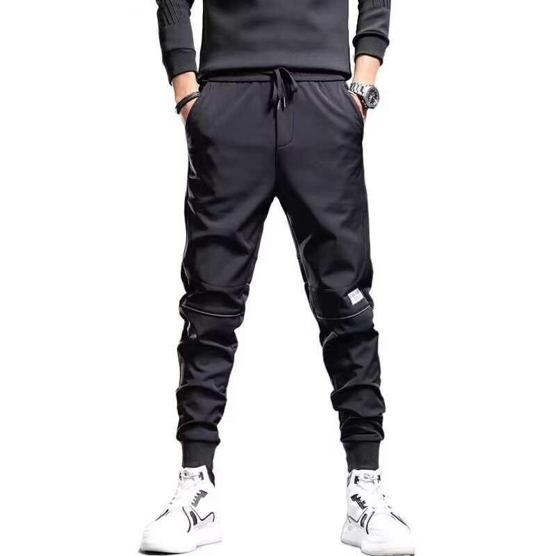 Pantalones deportivos de secado rápido para hombre, corte ajustado, elásticos y versátiles, con cordones en los tobillos, ideales para otoño.