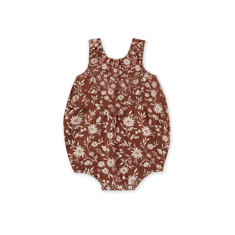 Pelele de Verano para Bebé de Algodón con Estampado Floral