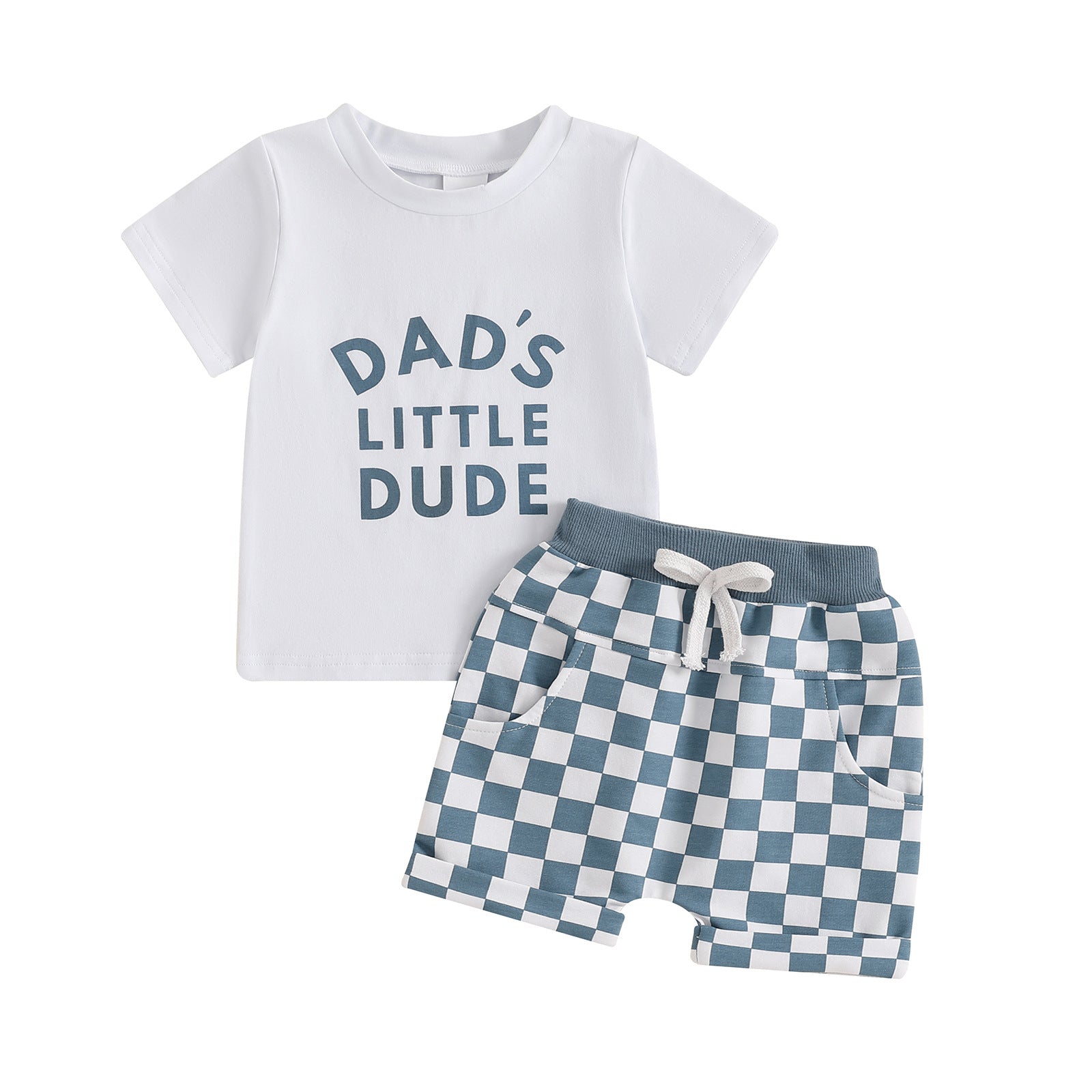 Conjunto Informal de Manga Corta con Estampado de Letras para Niños — Moderno y Cómodo