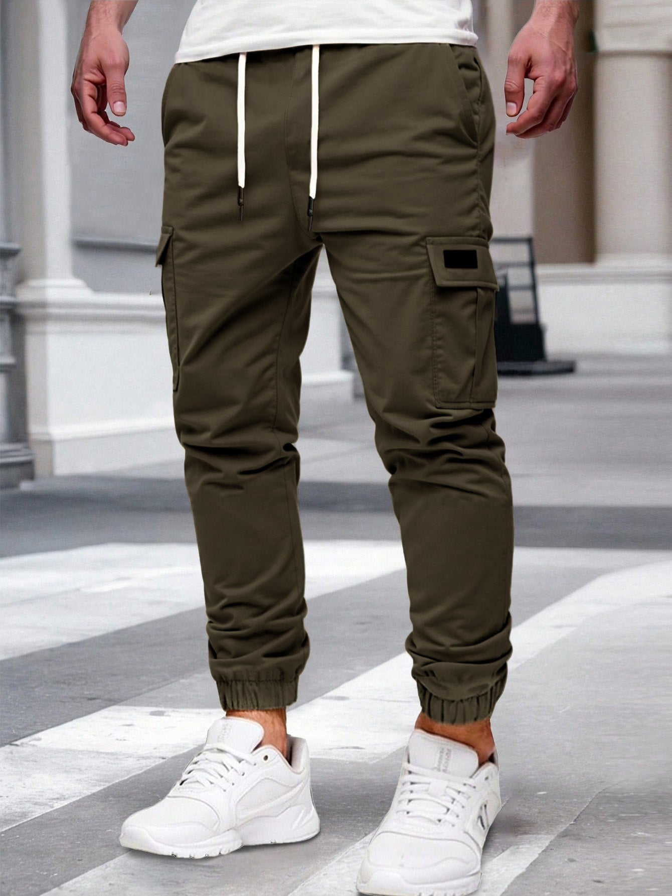 Pantalón de Hombre con Puño Elástico y Cordón Ajustable