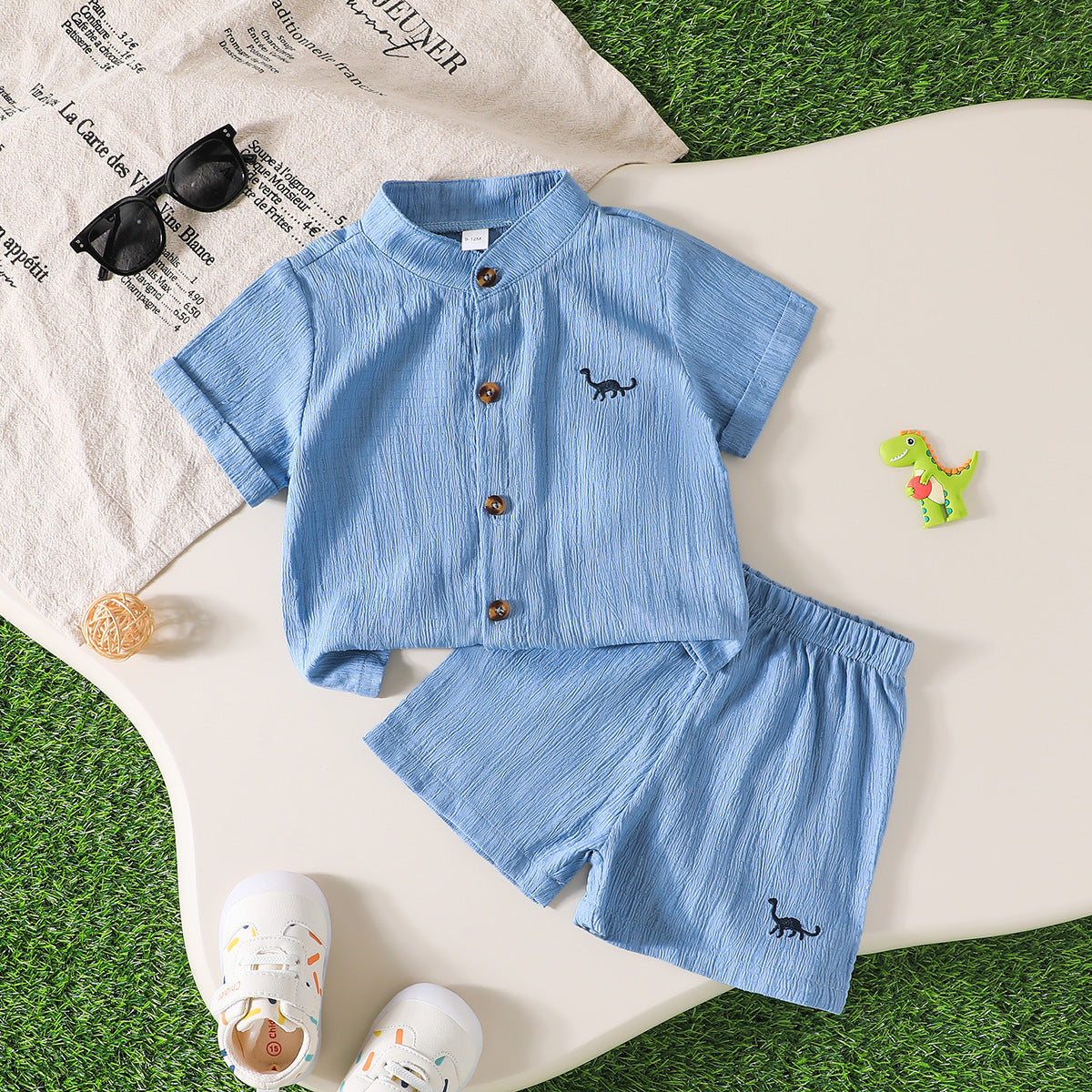 Conjunto de Dos Piezas para Bebé Niño con Estampado — Divertido y Cómodo