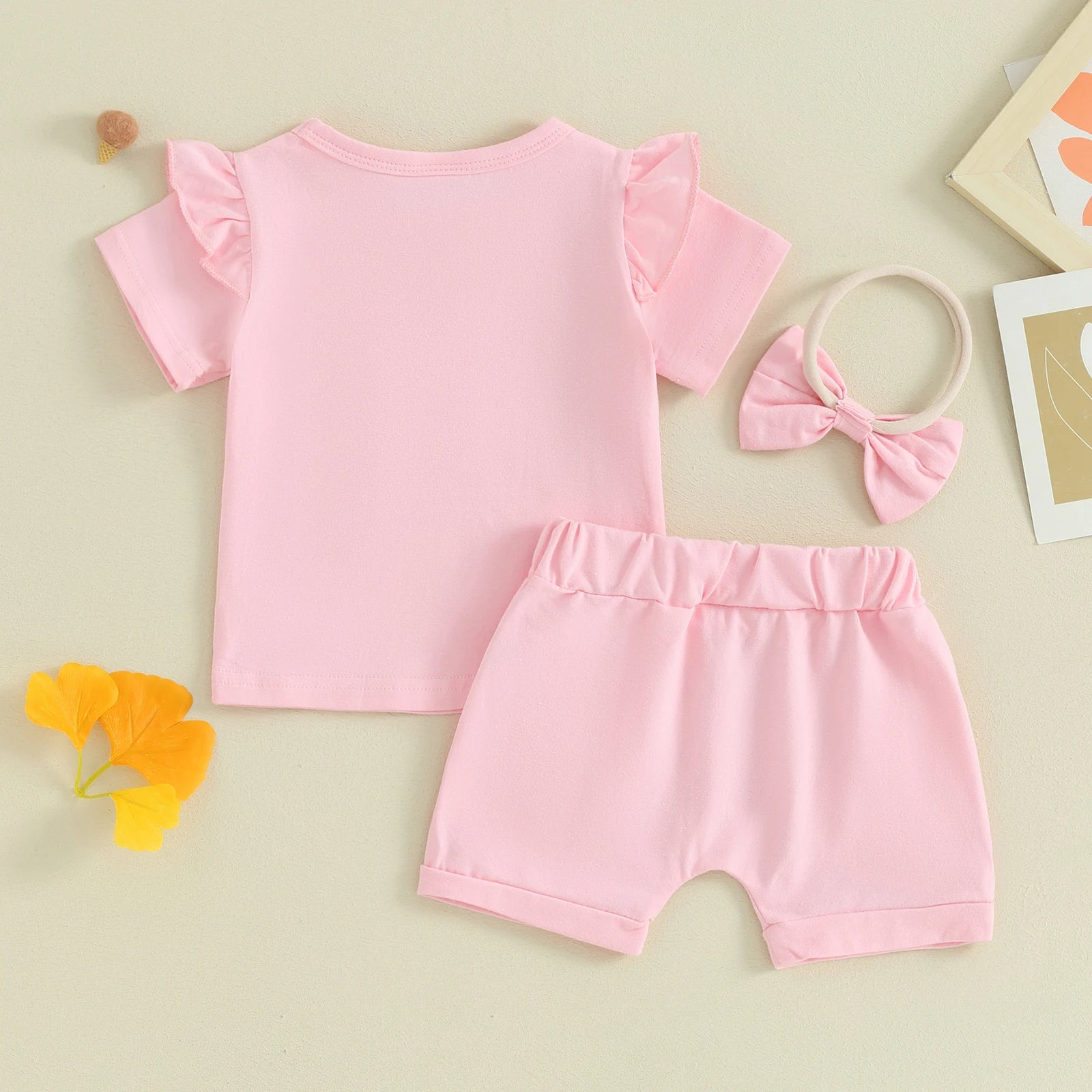 Conjunto de Lino de 3 Piezas para Niña — Natural y Fresco Verano