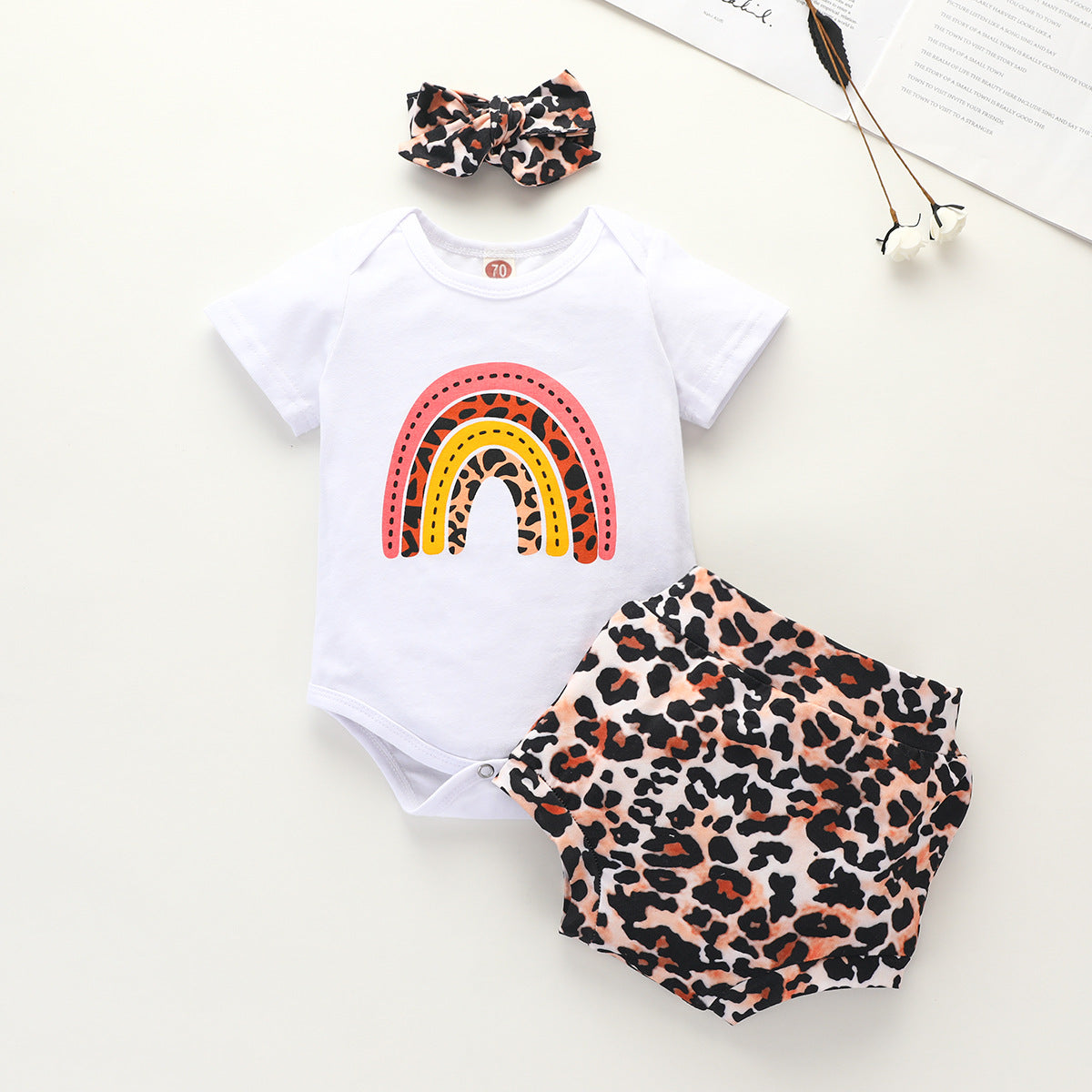 Mono Arcoíris para Niña 3 Piezas Algodón