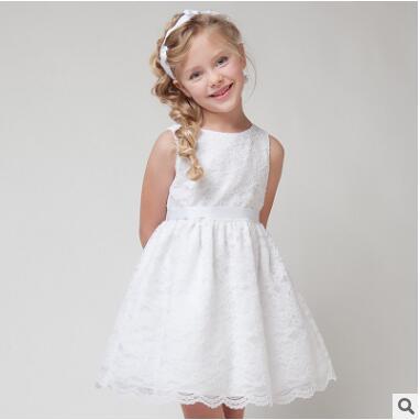 Vestido de Encaje Estilo Princesa para Niñas — Algodón