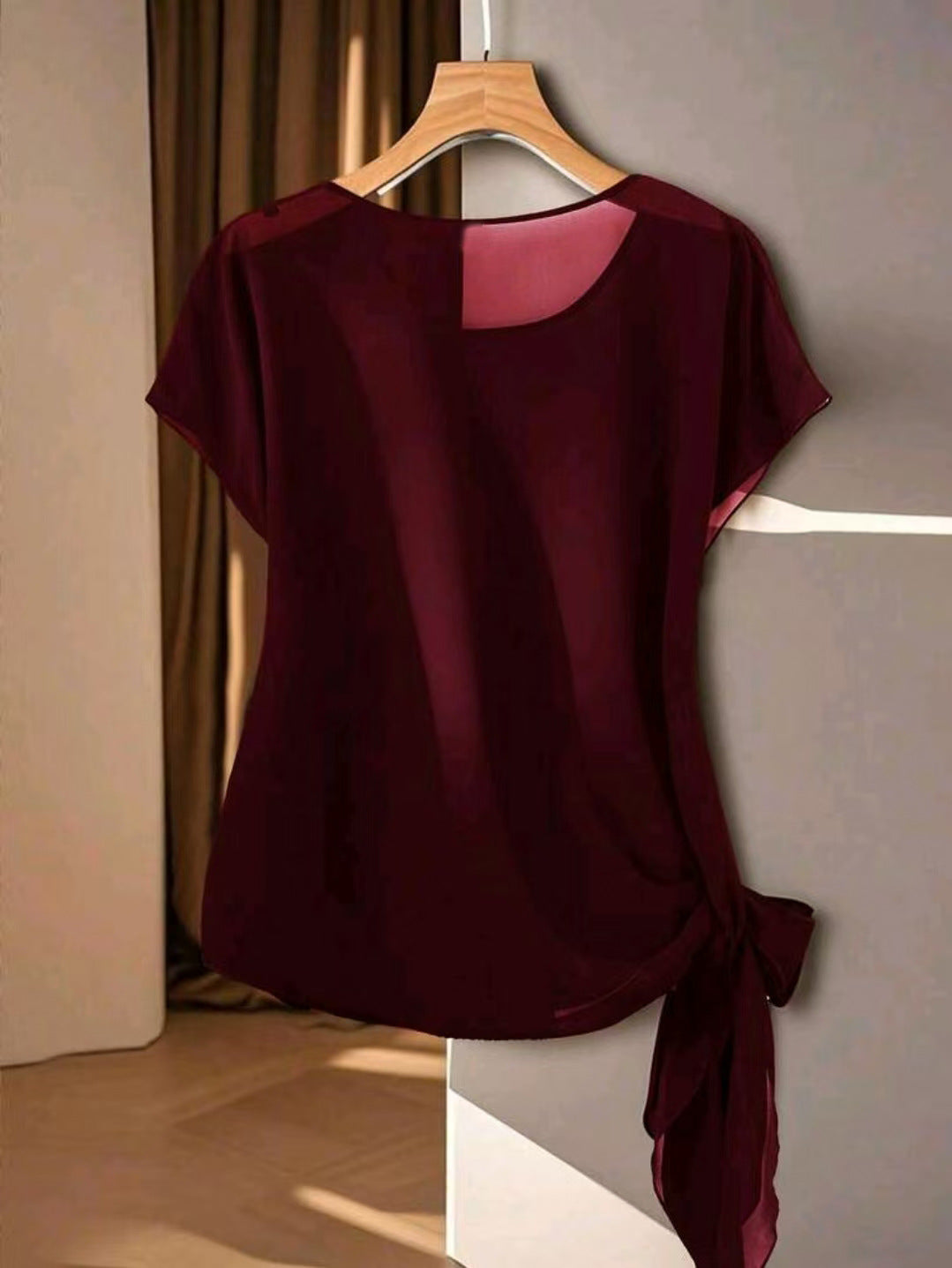 Camiseta de cuello redondo ligera para mujer, nueva colección de verano.