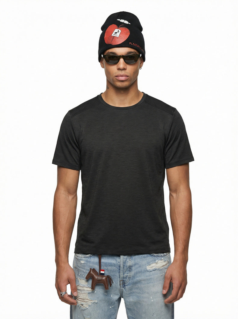 Camiseta de manga corta para hombre, transpirable y de secado rápido, ideal para actividades al aire libre.