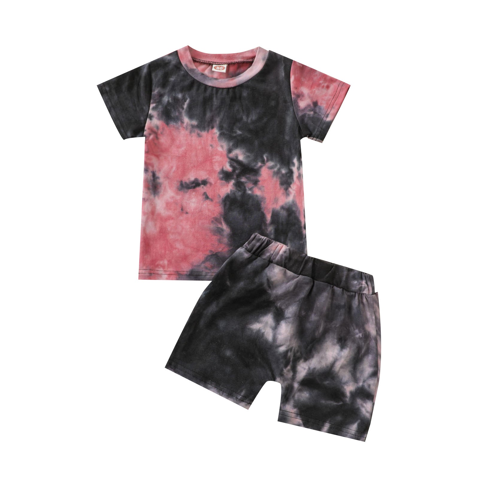 Camiseta con Estampado Tie-Dye y Pantalón Corto para Niños — Colorido y Divertido