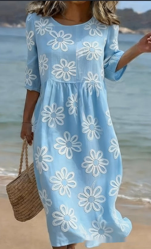Nuevo vestido casual de estilo resort con estampado floral