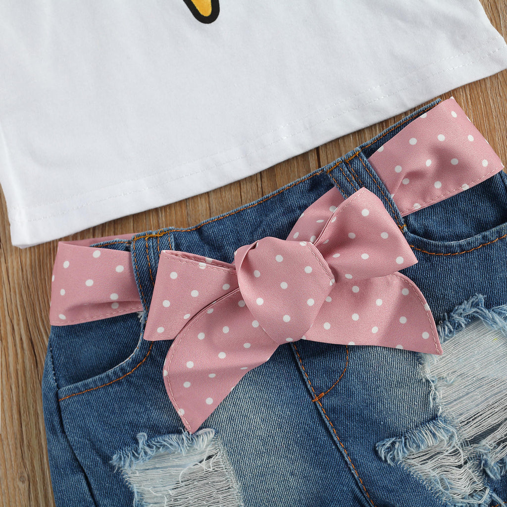 Conjunto de Camiseta con Estampado de Helado y Pantalón Corto para Niños — Algodón