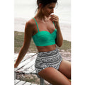 Bikinis de cintura alta traje de baño de talla grande para mujer trajes de baño Retro Floral juego de Bikini estilo Push Up ropa de playa Biquini