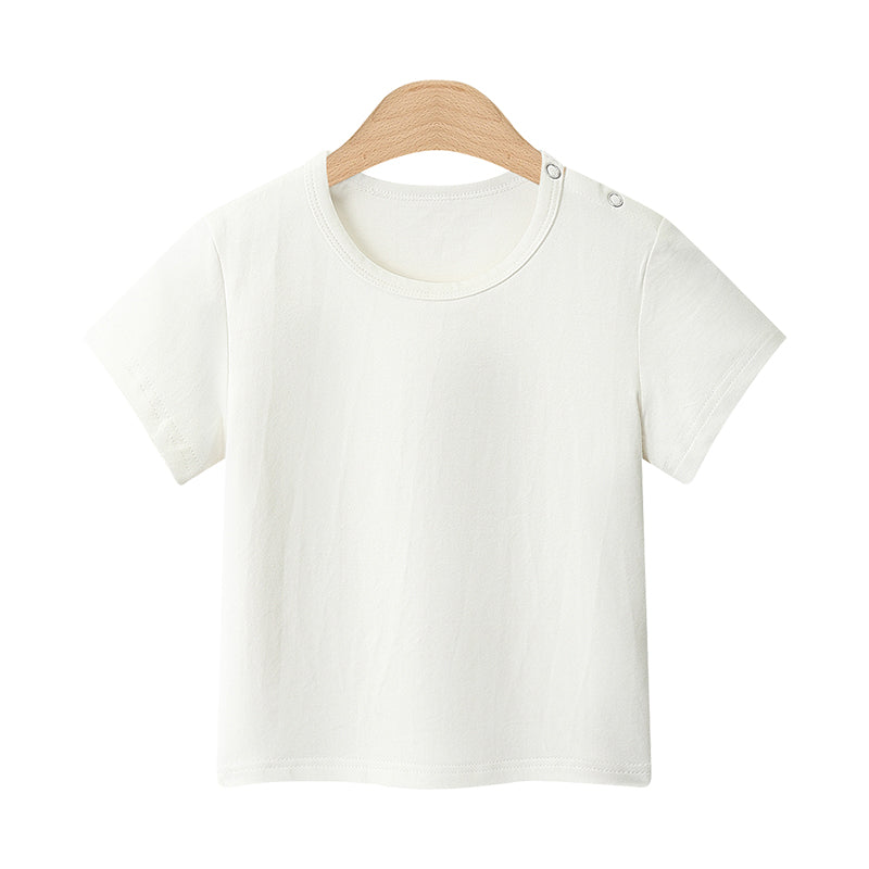 Camiseta de Manga Corta de Algodón para Niños — Suave y Versátil