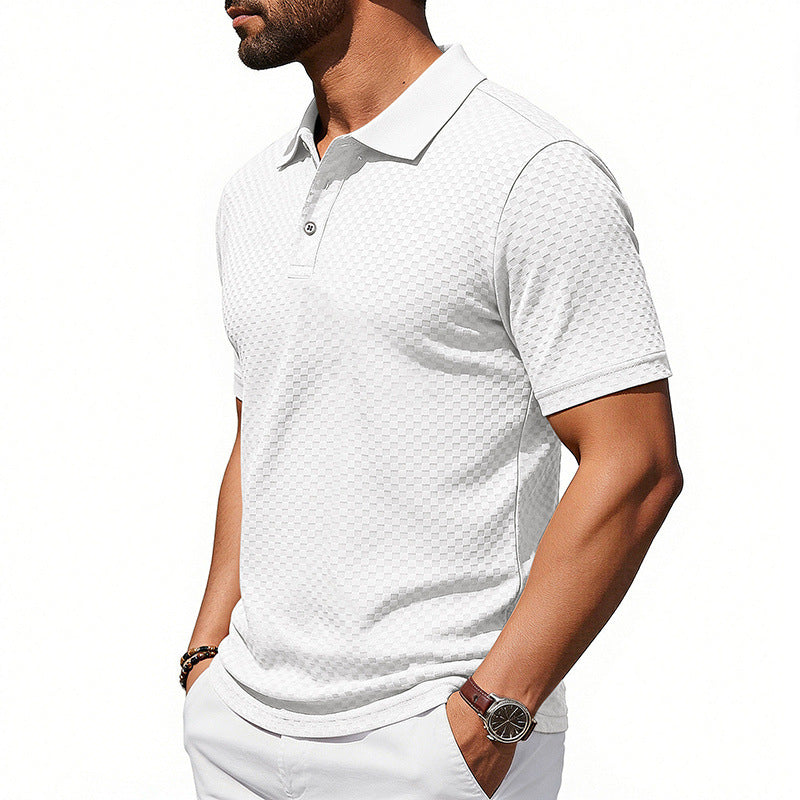 Polo de cuadros para hombre, transpirable