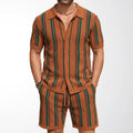 Conjunto informal de dos piezas de punto de manga corta para hombre