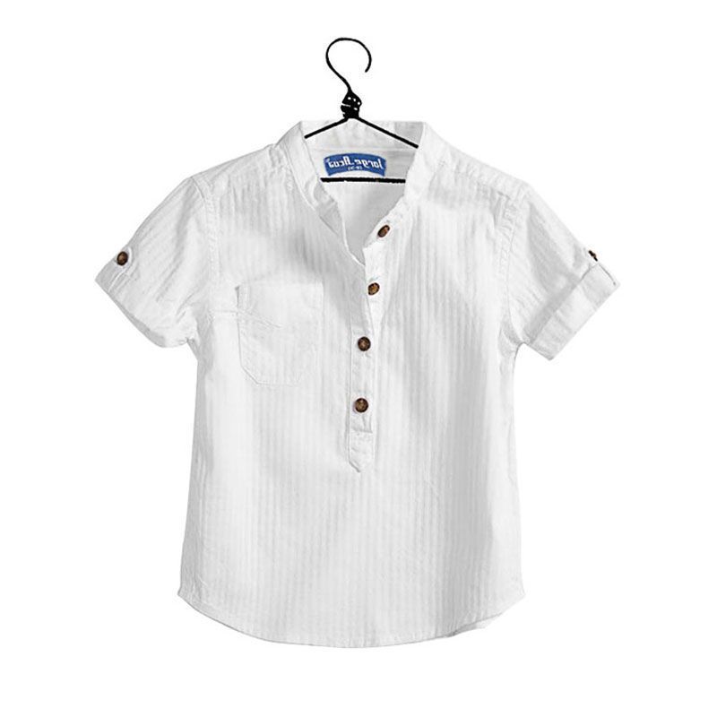 Camiseta de Lino de Vestir para Niño — Elegante y Transpirable