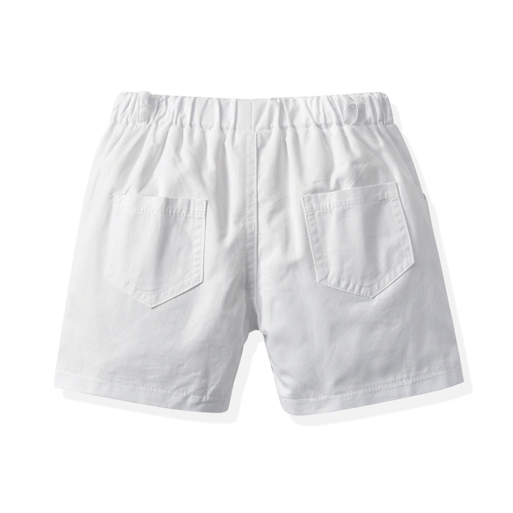 Pantalones Cortos Casuales de Algodón para Bebé Niño — Color Liso