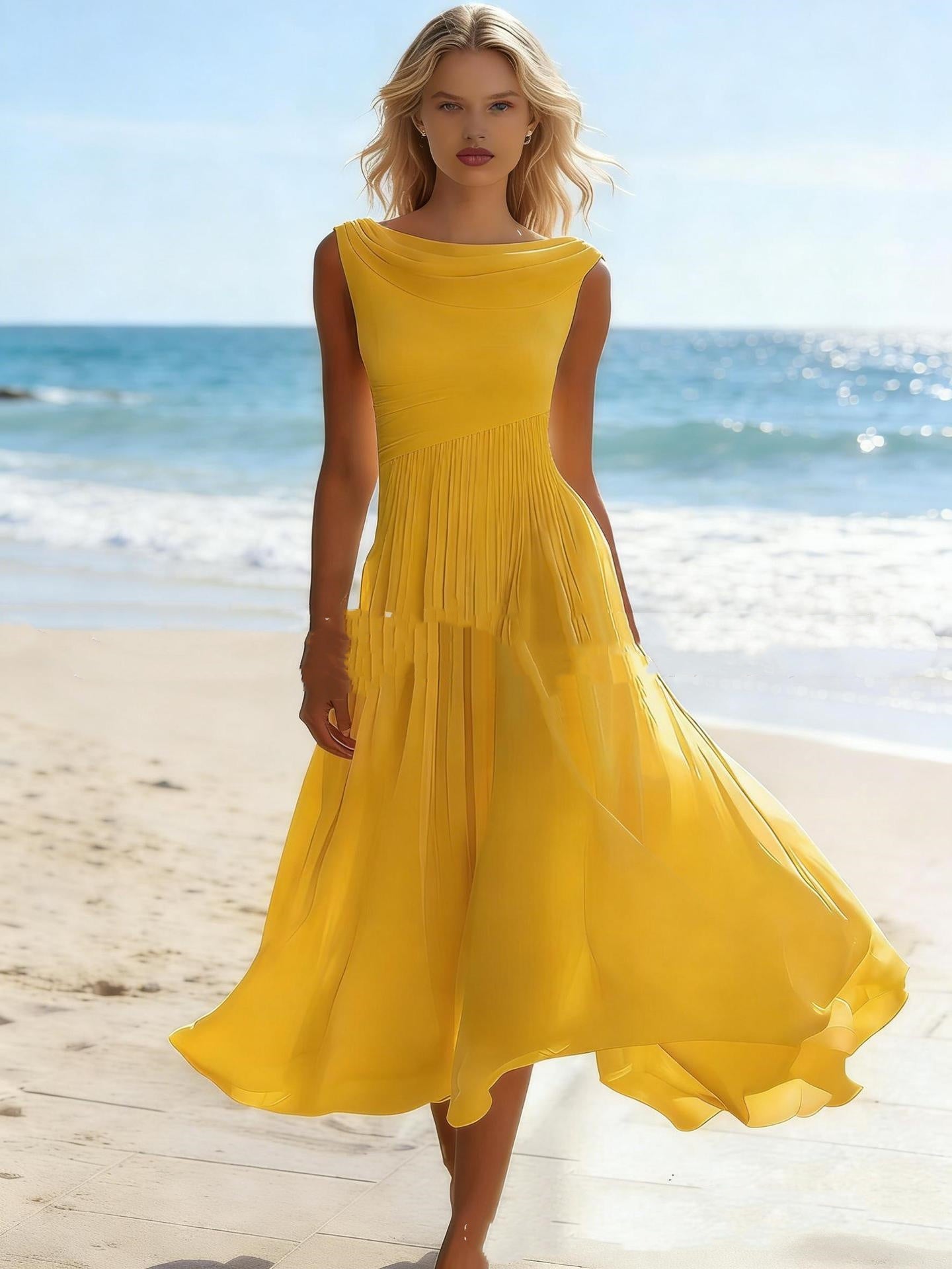 Vestido de gasa fluido estilo resort