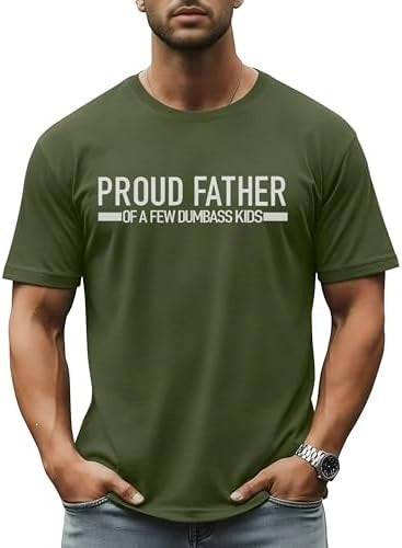 Camiseta de manga corta para hombre con estampado humorístico de letras.