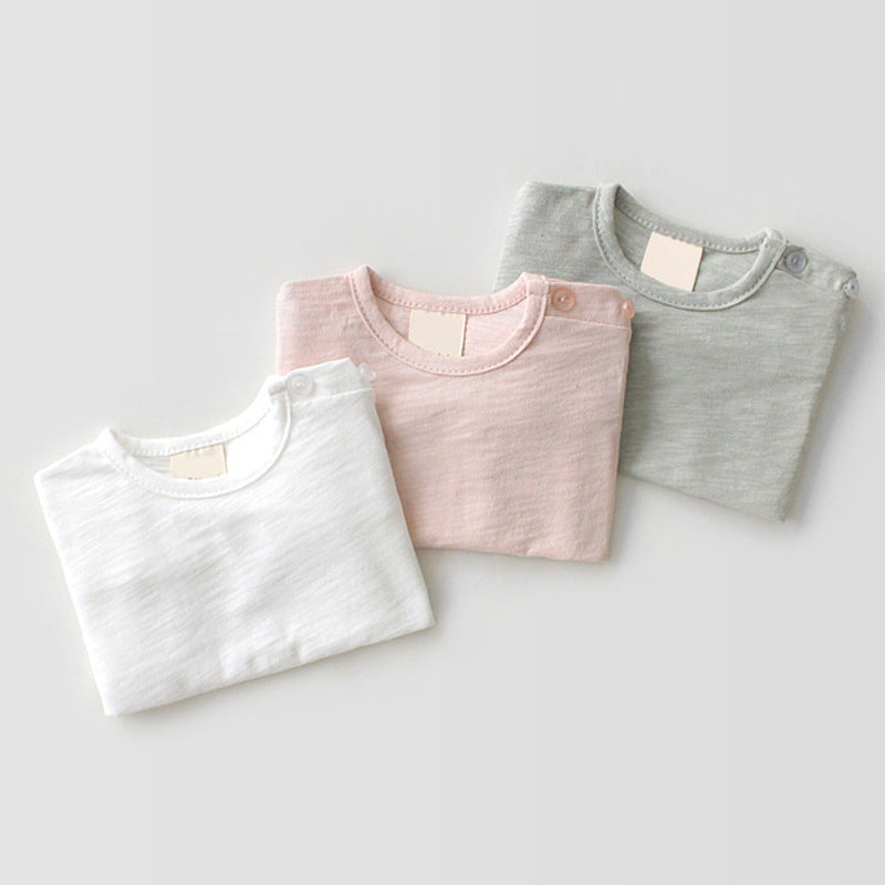 Camiseta Transpirable de Manga Corta para Niños — Algodón 100% Cuello Redondo