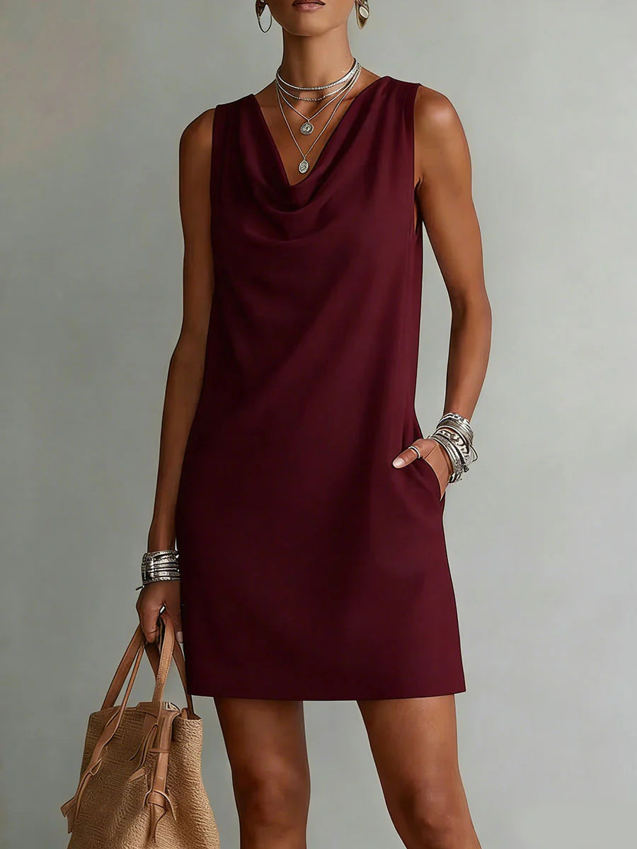 Vestido sin mangas con hombros descubiertos para mujer