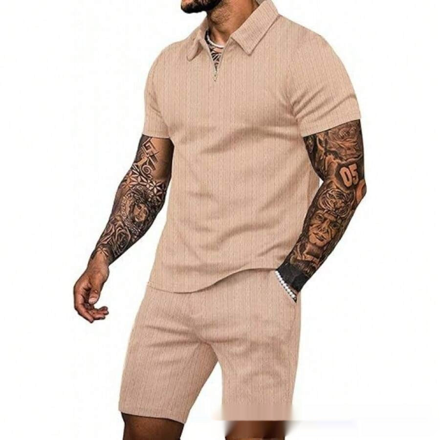 Conjunto Casual de Hombre a Rayas Dos Piezas