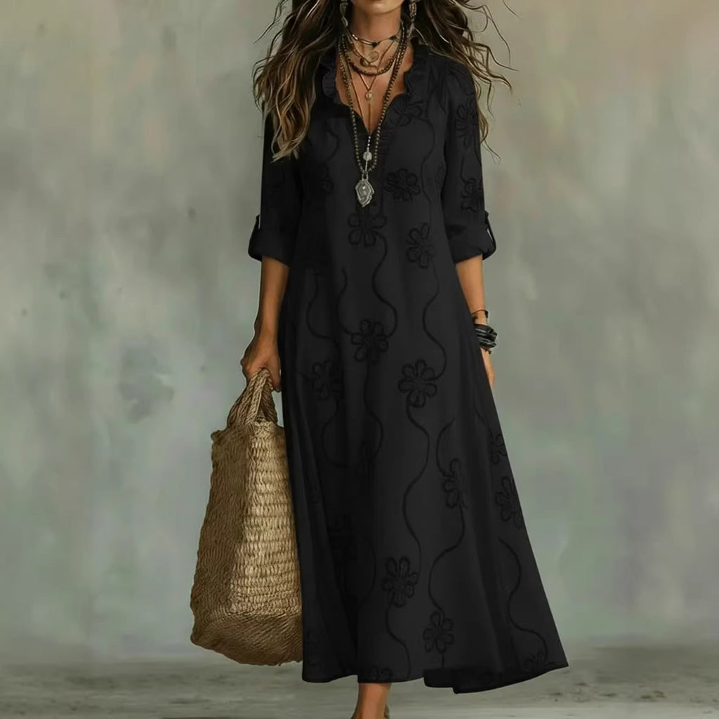 Vestido bata informal holgado estampado